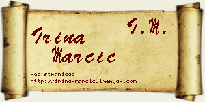 Irina Marčić vizit kartica